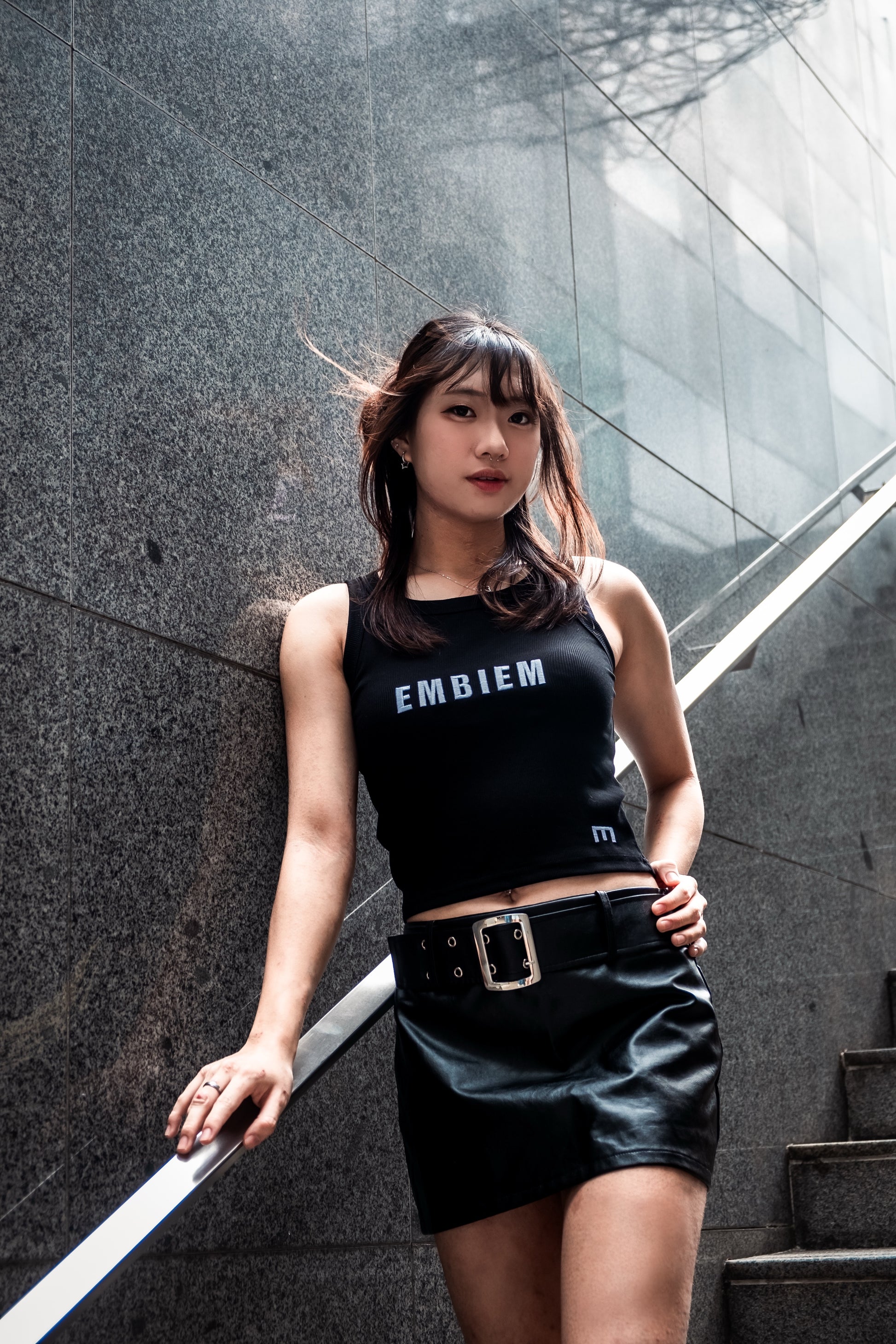 Embiem Official Tank Top black model front